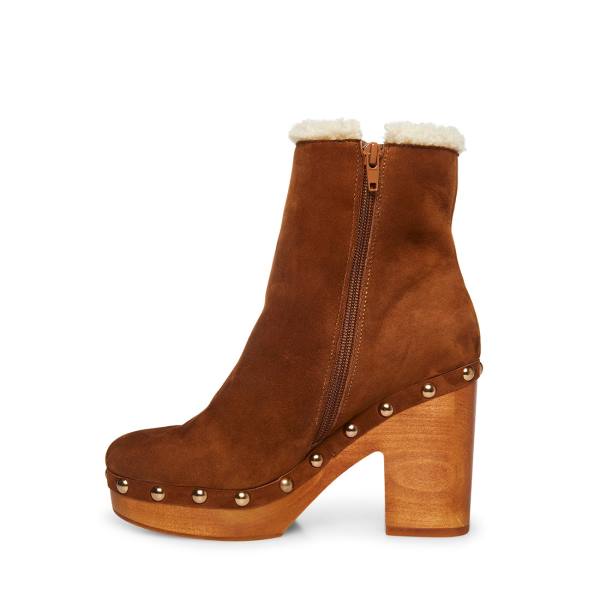 Steve Madden Kent Chestnut Suede Enkellaarsjes Dames Bruin | SM-870XL