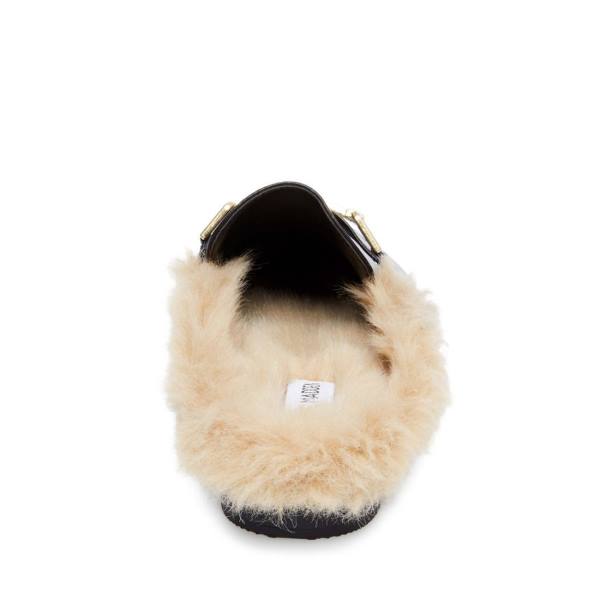 Steve Madden Khloe Leren Slippers Dames Zwart | SM-258OA