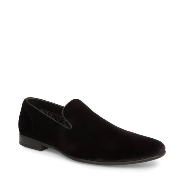 Steve Madden Laight Velvet Loafers Heren Zwart | SM-396EB