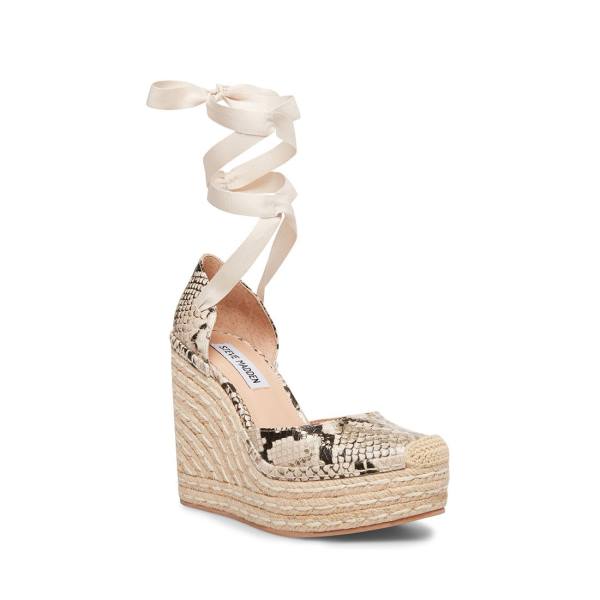 Steve Madden Lani Snake Sandalen Dames Goud Slangenprint | SM-072QH