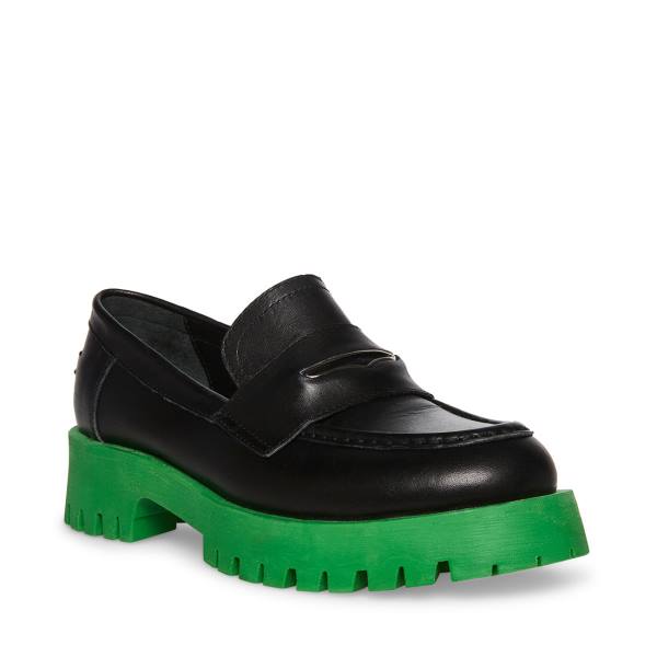 Steve Madden Lawrence Loafers Dames Zwart Groen | SM-234XV