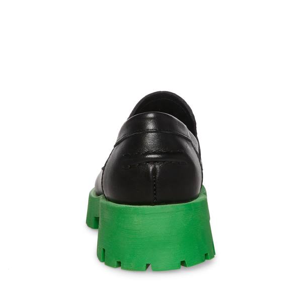 Steve Madden Lawrence Loafers Dames Zwart Groen | SM-234XV