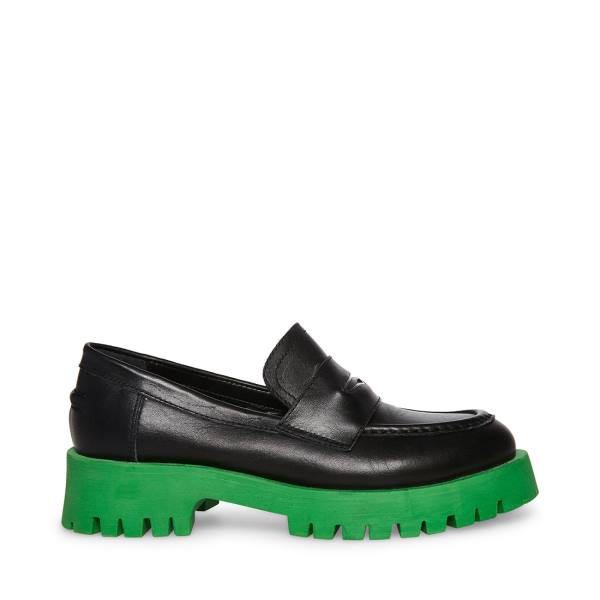 Steve Madden Lawrence Loafers Dames Zwart Groen | SM-234XV