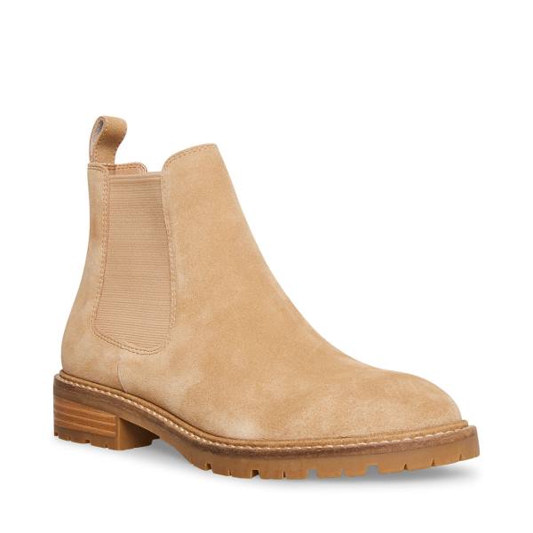 Steve Madden Leopold Tan Suede Enkellaarsjes Dames Bruin | SM-793JF