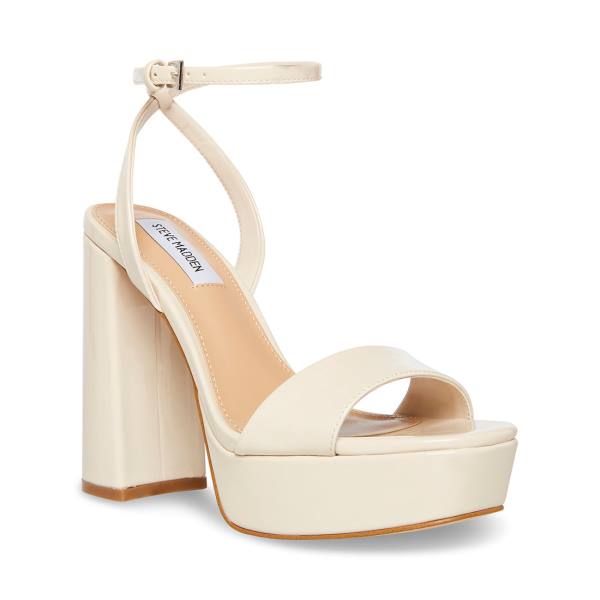 Steve Madden Lessa Bone Lak Heel Hakken Dames Beige | SM-130BA