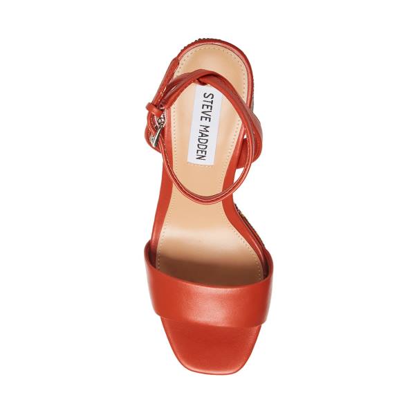 Steve Madden Lessora Rust Heel Hakken Dames Rood Gekleurd | SM-735GL