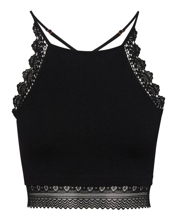 Steve Madden Lola Crochet Bralette Topjes Dames Zwart | SM-152AY