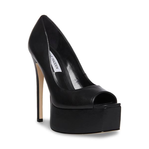 Steve Madden Lust Leren Heel Hakken Dames Zwart | SM-567JM