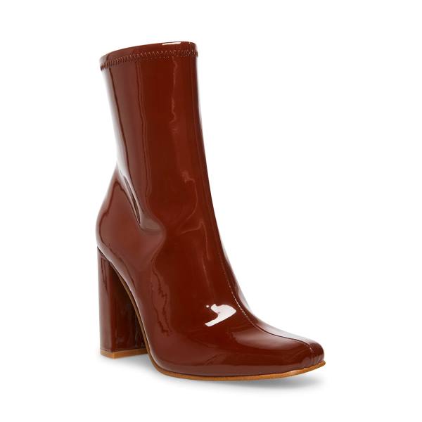 Steve Madden Lynden Cognac Enkellaarsjes Dames Donkerbruin | SM-258AU