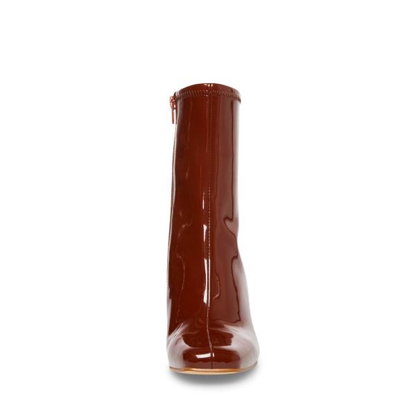 Steve Madden Lynden Cognac Enkellaarsjes Dames Donkerbruin | SM-258AU