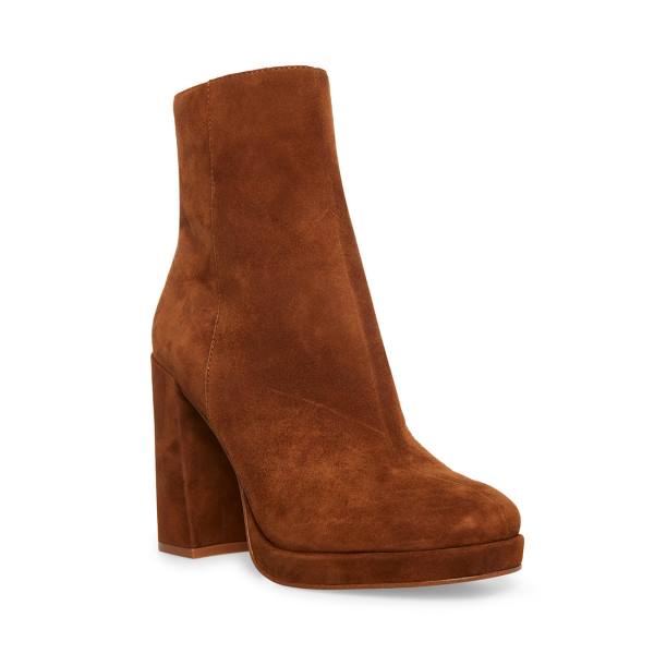 Steve Madden Main Suede Enkellaarsjes Dames Bruin | SM-539TC