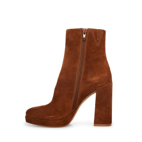 Steve Madden Main Suede Enkellaarsjes Dames Bruin | SM-539TC