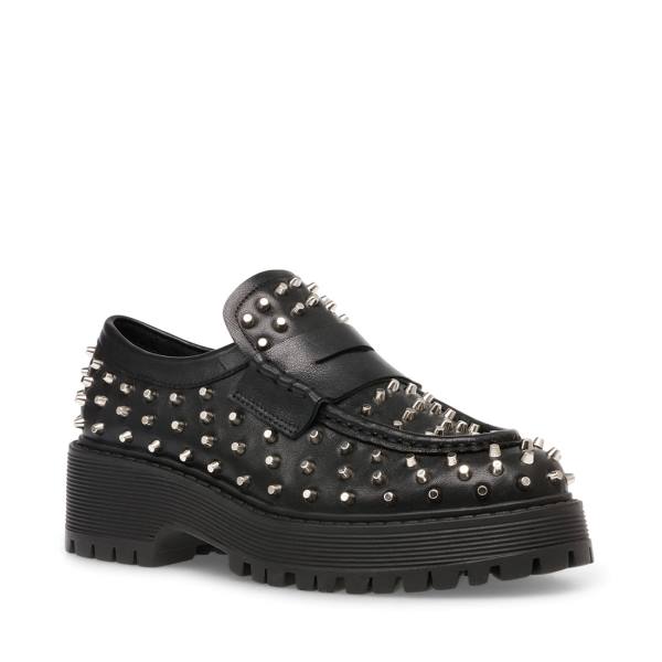 Steve Madden Malvern Studs Loafers Dames Zwart | SM-930HW