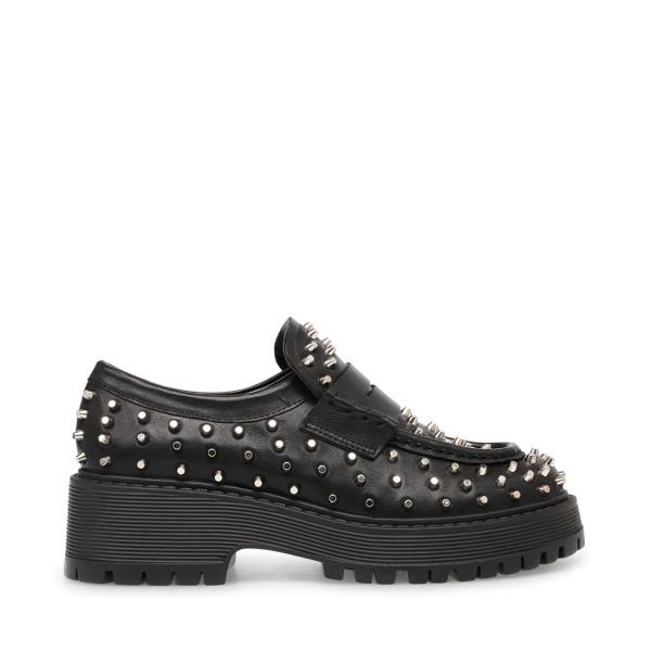 Steve Madden Malvern Studs Loafers Dames Zwart | SM-930HW