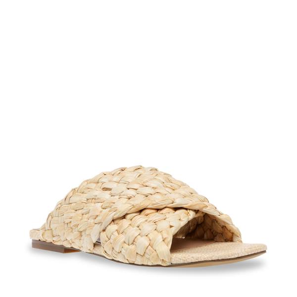 Steve Madden Marina Natural Raffia Sandalen Dames Beige | SM-572GX