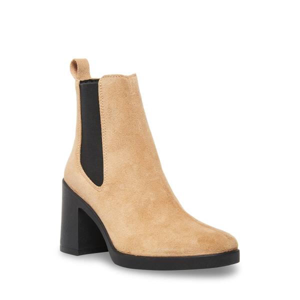 Steve Madden Match Taupe Suede Enkellaarsjes Dames Grijs Bruin | SM-074CF