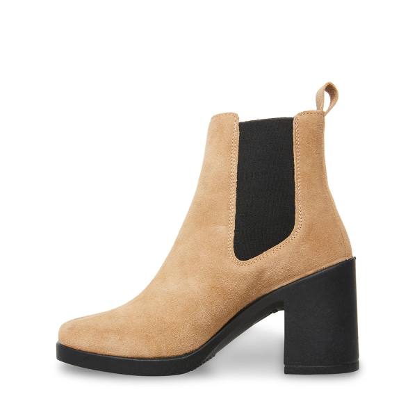 Steve Madden Match Taupe Suede Enkellaarsjes Dames Grijs Bruin | SM-074CF