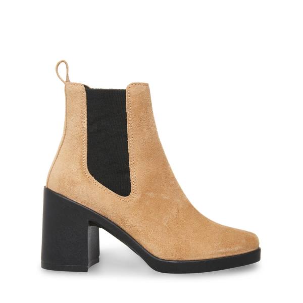 Steve Madden Match Taupe Suede Enkellaarsjes Dames Grijs Bruin | SM-074CF