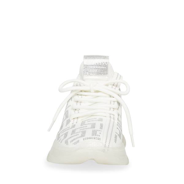 Steve Madden Maxima-s Sneakers Dames Wit Zilver | SM-735ZP