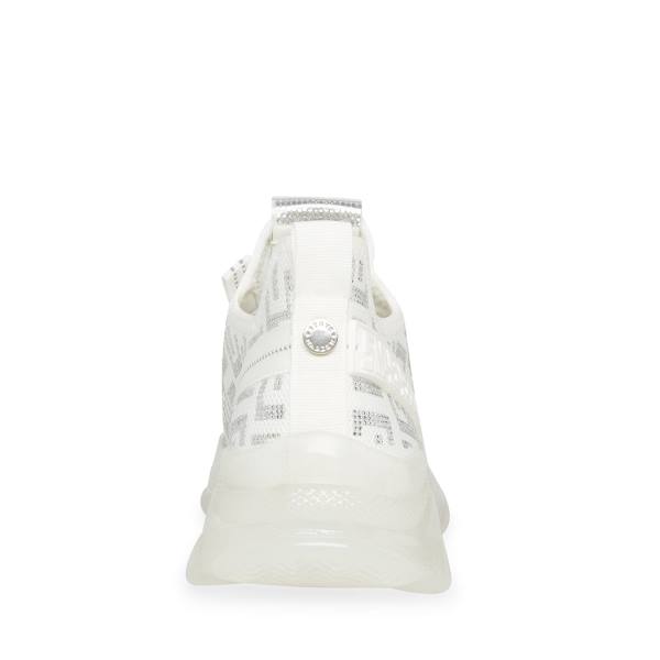 Steve Madden Maxima-s Sneakers Dames Wit Zilver | SM-735ZP