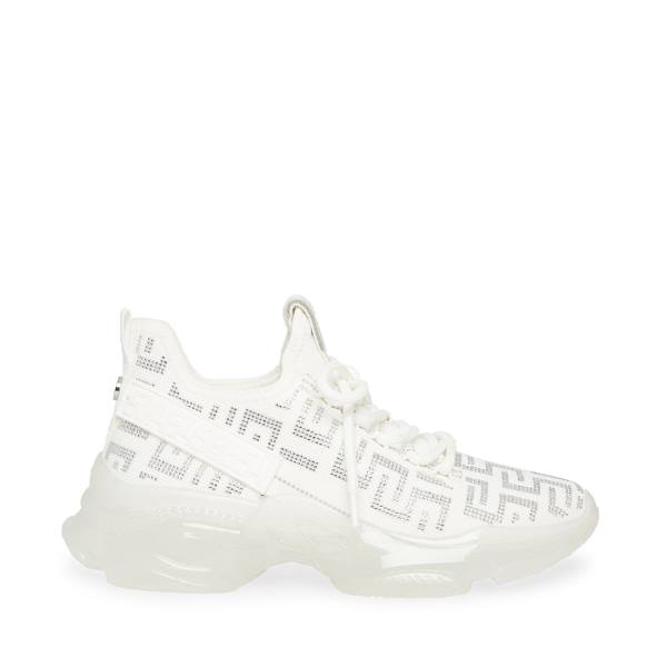 Steve Madden Maxima-s Sneakers Dames Wit Zilver | SM-735ZP