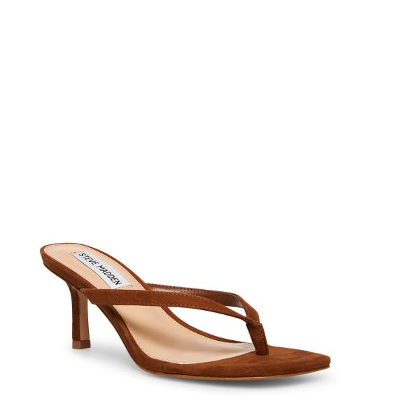 Steve Madden Melrose Chestnut Suede Heel Hakken Dames Bruin | SM-091ZI