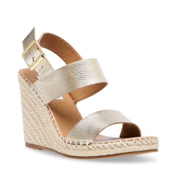 Steve Madden Meridian Leren Sandalen Dames Goud | SM-263NX