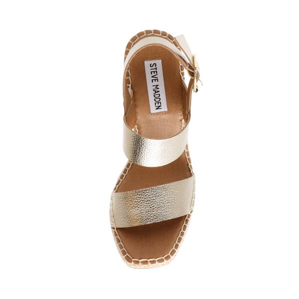 Steve Madden Meridian Leren Sandalen Dames Goud | SM-263NX