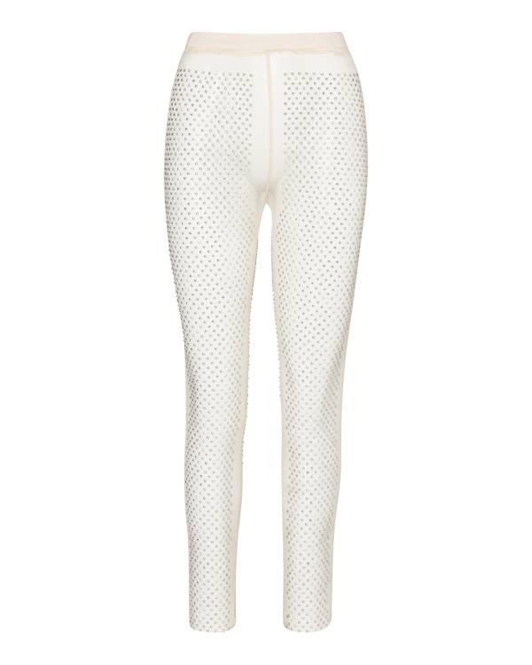 Steve Madden Mesh Rhinestone Pants Ivory Broeken Dames Wit | SM-682FB