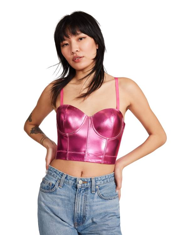 Steve Madden Metallic Bustier Topjes Dames Roze | SM-384FI