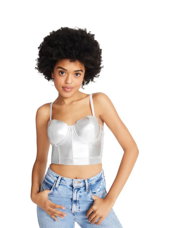 Steve Madden Metallic Bustier Topjes Dames Zilver | SM-796ER