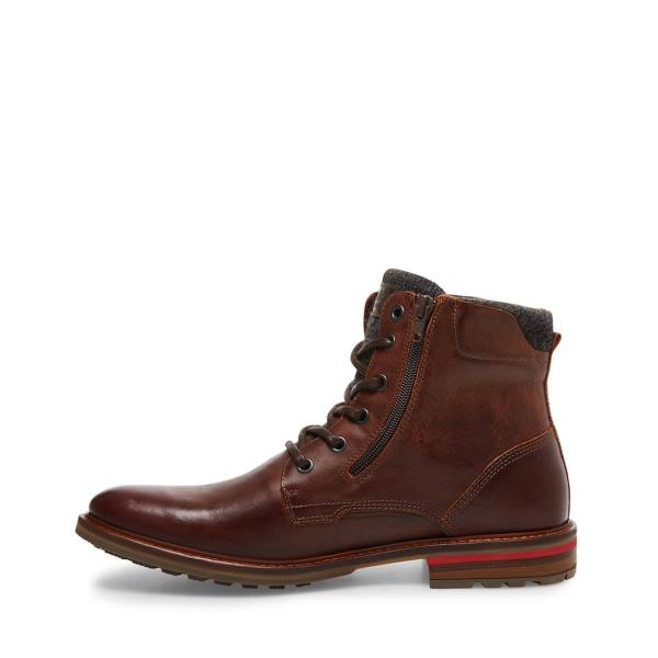 Steve Madden Millennium Cognac Leren Laarzen Heren Bruin | SM-730XU