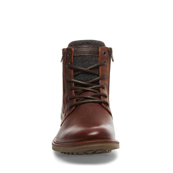 Steve Madden Millennium Cognac Leren Laarzen Heren Bruin | SM-730XU