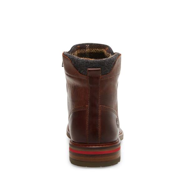 Steve Madden Millennium Cognac Leren Laarzen Heren Bruin | SM-730XU