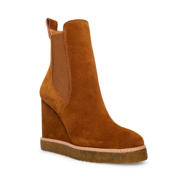 Steve Madden Mooris Chestnut Suede Enkellaarsjes Dames Bruin | SM-396KQ