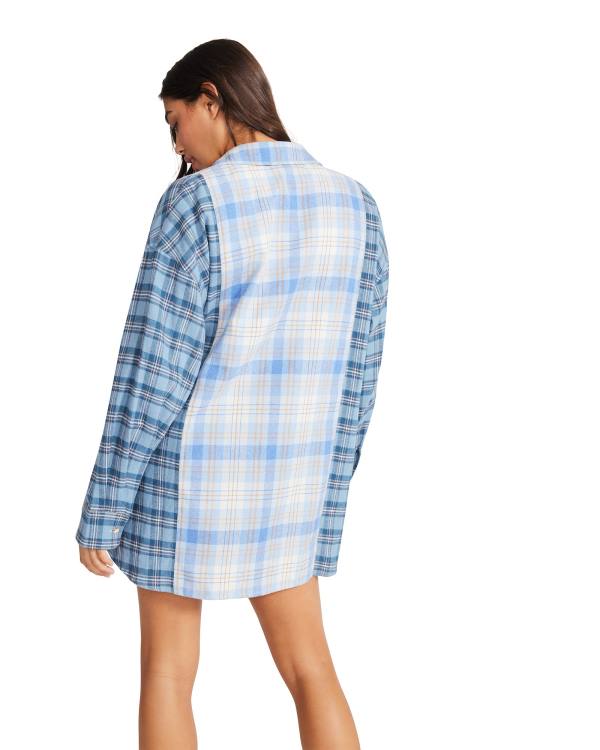 Steve Madden Multi Plaid Topjes Dames Blauw Gekleurd | SM-608JZ