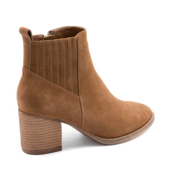 Steve Madden Noa Waterdichte Camel Suede Enkellaarsjes Dames Bruin | SM-694OC