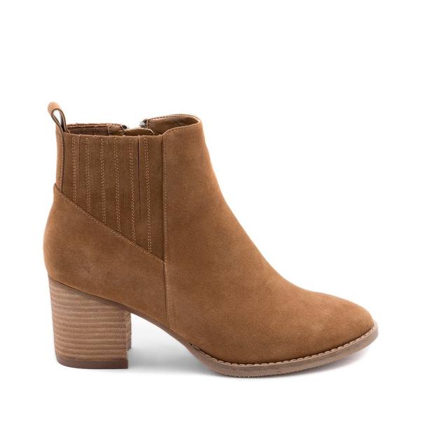 Steve Madden Noa Waterdichte Camel Suede Enkellaarsjes Dames Bruin | SM-694OC