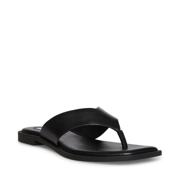 Steve Madden Norie Leren Sandalen Dames Zwart | SM-712YS