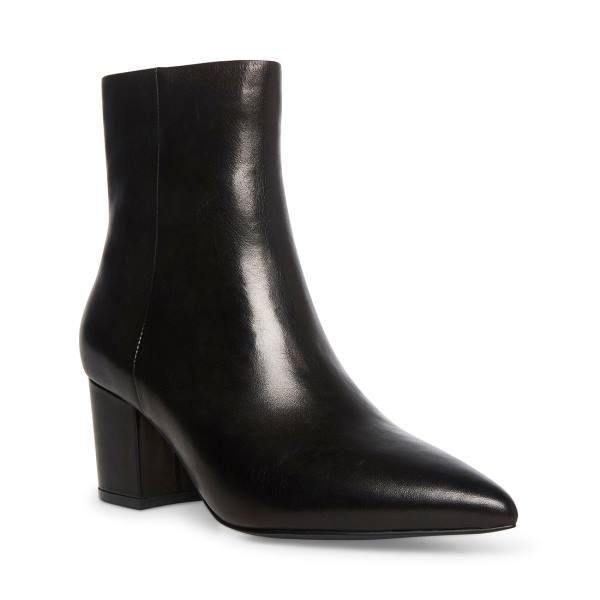 Steve Madden Ossie Leren Enkellaarsjes Dames Zwart | SM-497UI