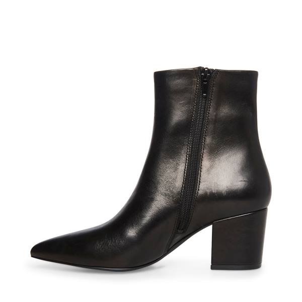 Steve Madden Ossie Leren Enkellaarsjes Dames Zwart | SM-497UI