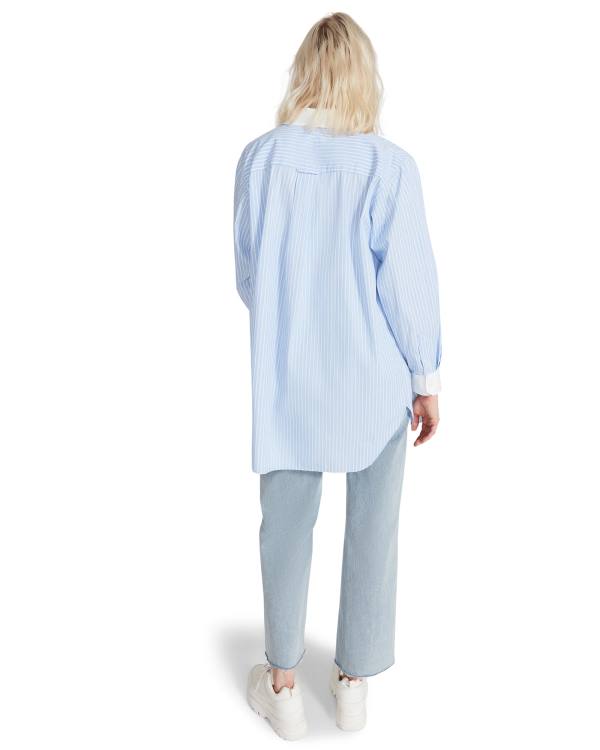 Steve Madden Oversized Button Up Topjes Dames Blauw | SM-480HY