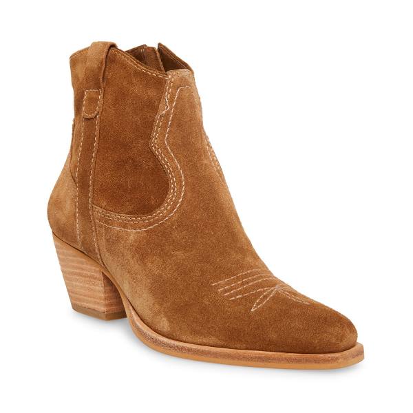 Steve Madden Perkins Taupe Suede Enkellaarsjes Dames Grijs Bruin | SM-301JB