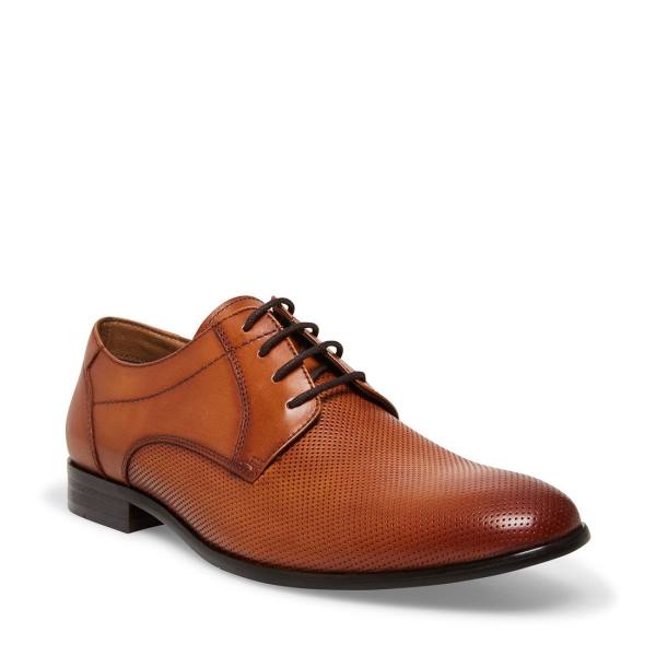 Steve Madden Perris Cognac Leren Werkschoenen Heren Bruin | SM-859LK