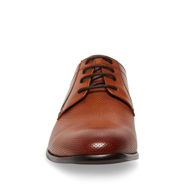 Steve Madden Perris Cognac Leren Werkschoenen Heren Bruin | SM-859LK