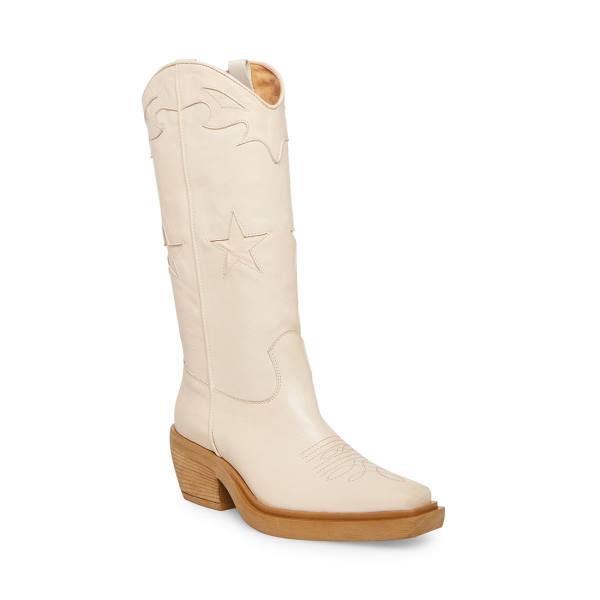 Steve Madden Peyton Bone Leren Laarzen Dames Beige | SM-605UR