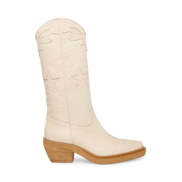 Steve Madden Peyton Bone Leren Laarzen Dames Beige | SM-605UR