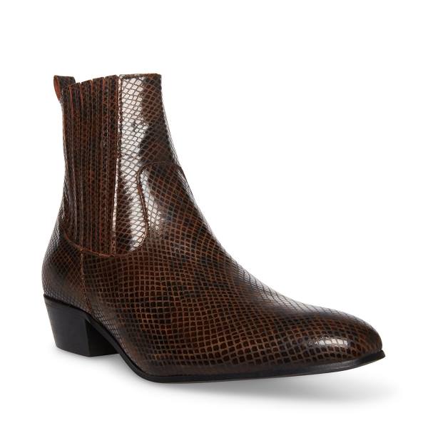 Steve Madden Pierre Snake Laarzen Heren Bruin Slangenprint | SM-518JU