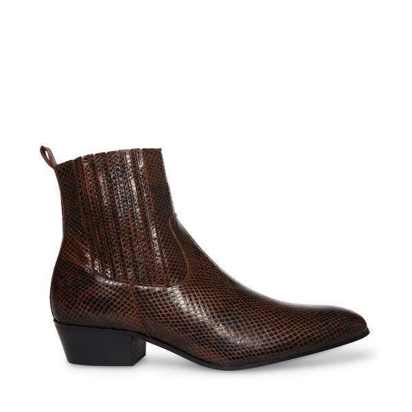 Steve Madden Pierre Snake Laarzen Heren Bruin Slangenprint | SM-518JU