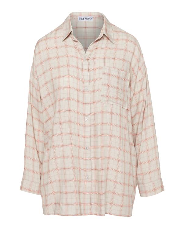 Steve Madden Plaid Flannel Topjes Dames Lichtgrijs | SM-241XD